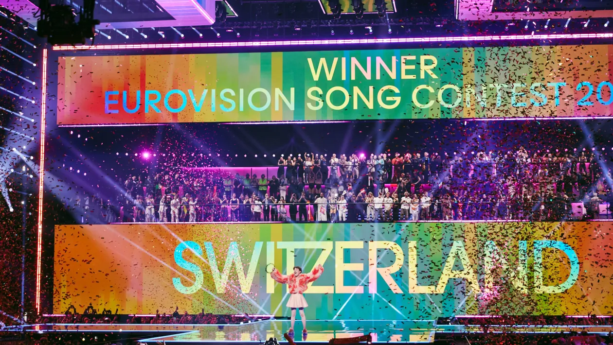 The Eurovision scenario showing the winning country of 2024